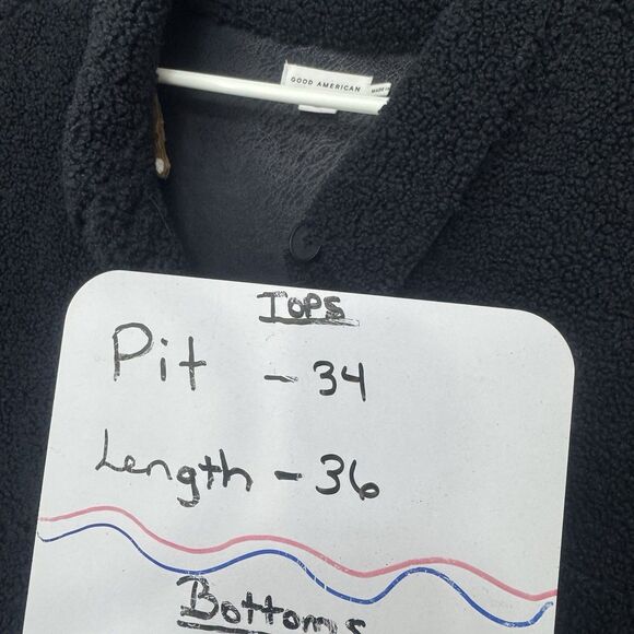 Good American 90's Contour Faux Shearling Jacket Oversized Midnight Blue 4xl 7/8 - Picture 6 of 12